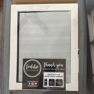 White Framed Magnetic Chalkboard